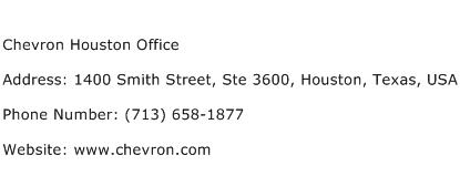 Chevron Houston Office Address Contact Number