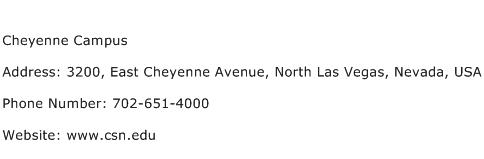 Cheyenne Campus Address Contact Number