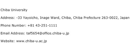 Chiba University Address Contact Number