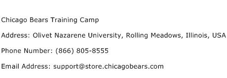 Chicago Bears Training Camp Address Contact Number