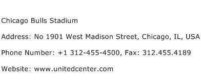 Chicago Bulls Stadium Address Contact Number
