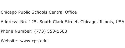 Chicago Public Schools Central Office Address Contact Number