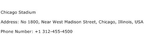 Chicago Stadium Address Contact Number