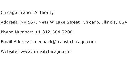 Chicago Transit Authority Address Contact Number