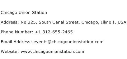 Chicago Union Station Address Contact Number