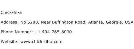 Chick fil a Address Contact Number
