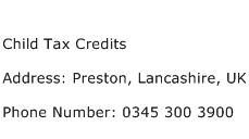 Child Tax Credits Address Contact Number