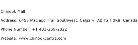 Chinook Mall Address Contact Number