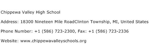 Chippewa Valley High School Address Contact Number