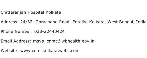 Chittaranjan Hospital Kolkata Address Contact Number