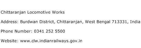 Chittaranjan Locomotive Works Address Contact Number