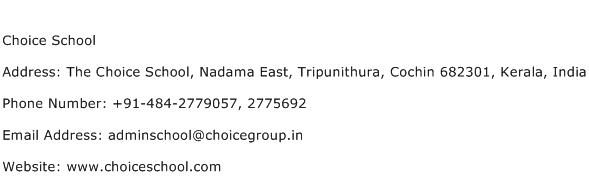 Choice School Address Contact Number