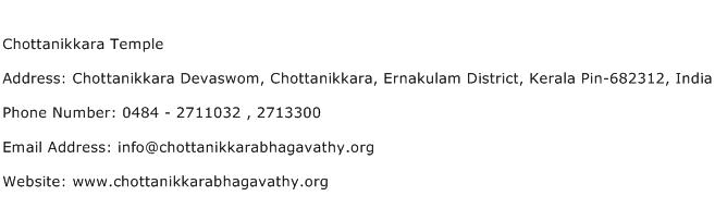 Chottanikkara Temple Address Contact Number