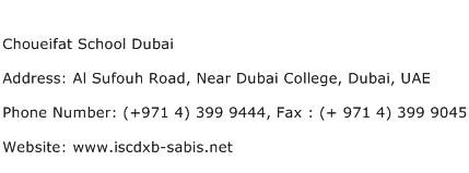 Choueifat School Dubai Address Contact Number