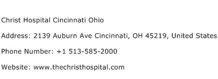 Christ Hospital Cincinnati Ohio Address Contact Number