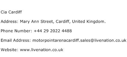 Cia Cardiff Address Contact Number