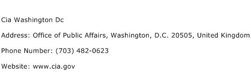 Cia Washington Dc Address Contact Number