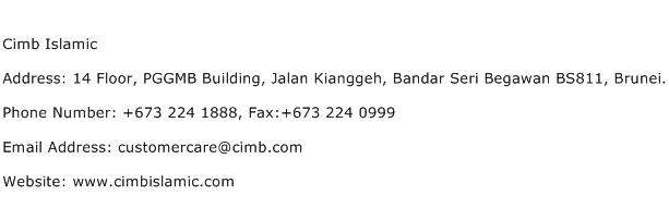 Cimb Islamic Address Contact Number