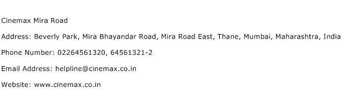 Cinemax Mira Road Address Contact Number