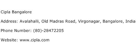 Cipla Bangalore Address Contact Number