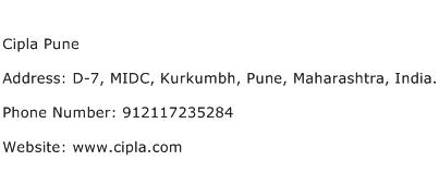 Cipla Pune Address Contact Number