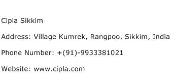 Cipla Sikkim Address Contact Number