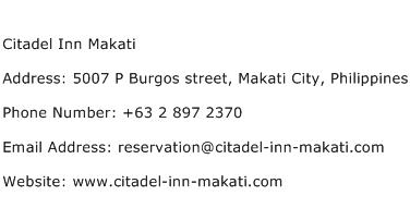 Citadel Inn Makati Address Contact Number