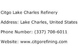 Citgo Lake Charles Refinery Address Contact Number