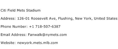 Citi Field Mets Stadium Address Contact Number