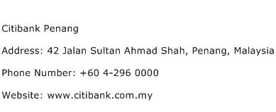 Citibank Penang Address Contact Number