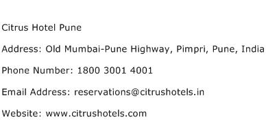 Citrus Hotel Pune Address Contact Number