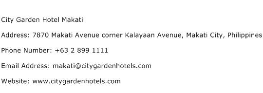City Garden Hotel Makati Address Contact Number