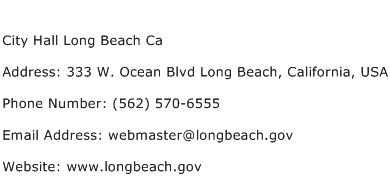City Hall Long Beach Ca Address Contact Number