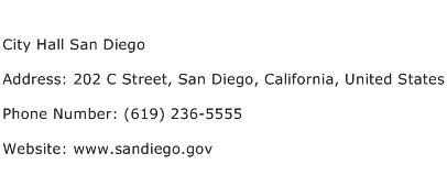 City Hall San Diego Address Contact Number