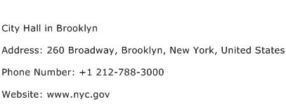 City Hall in Brooklyn Address Contact Number