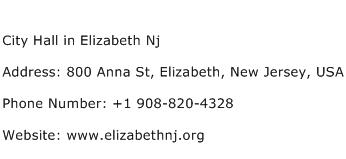 City Hall in Elizabeth Nj Address Contact Number