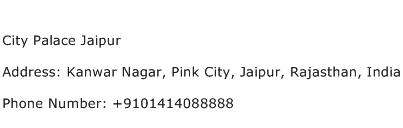 City Palace Jaipur Address Contact Number