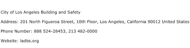 City of Los Angeles Building and Safety Address Contact Number