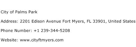 City of Palms Park Address Contact Number