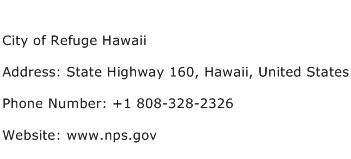 City of Refuge Hawaii Address Contact Number
