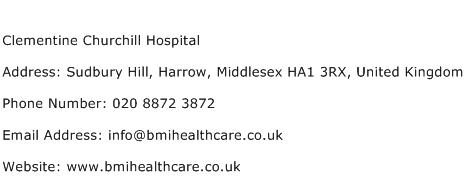 Clementine Churchill Hospital Address Contact Number