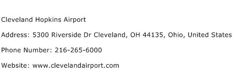 Cleveland Hopkins Airport Address Contact Number