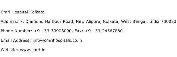 Cmri Hospital Kolkata Address Contact Number