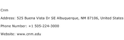 Cnm Address Contact Number