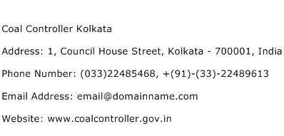 Coal Controller Kolkata Address Contact Number