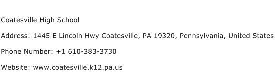 Coatesville High School Address Contact Number