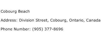 Cobourg Beach Address Contact Number