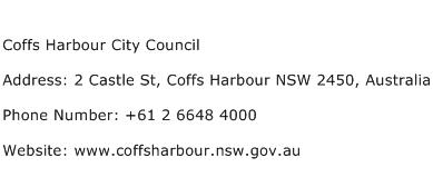 Coffs Harbour City Council Address Contact Number