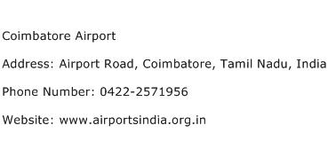 Coimbatore Airport Address Contact Number