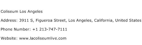 Coliseum Los Angeles Address Contact Number
